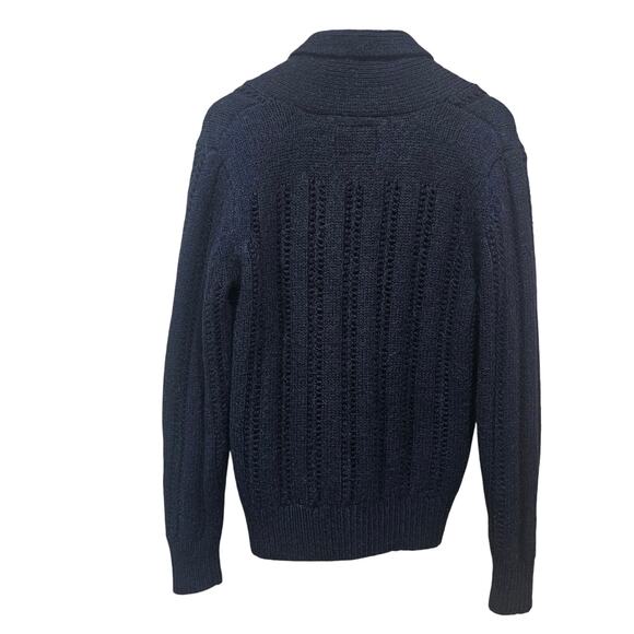 AllSaints Blue Jesper Funnel Neck Wool-Alpaca Sweater Size M - Picture 2 of 6
